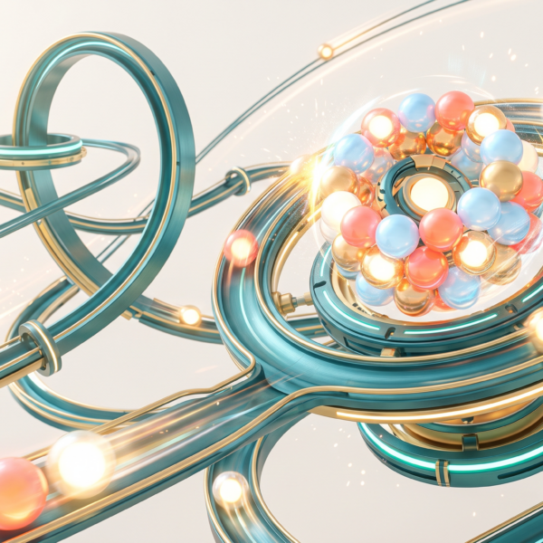 Dynamic refined 3D editorial art of luminous spher