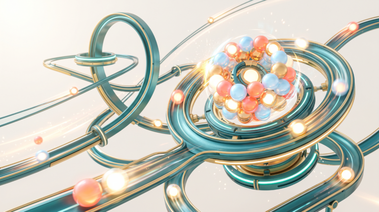 Dynamic refined 3D editorial art of luminous spher