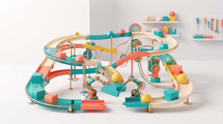 Soft daylight 3D editorial scene of a luminous cir